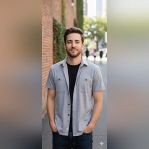 Croft & Barrow Men's Gray Button-Down Shirt Size X-Large